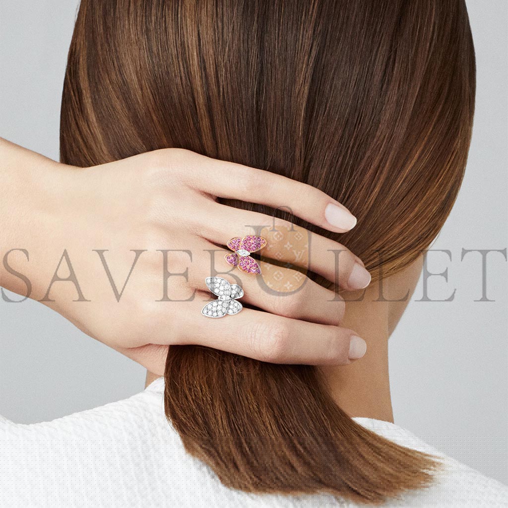 v*n cl*f arpels two butterfly between the finger ring - white gold, Di*m*nd, sapphire vcaro3m500